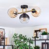 Koyoto Plafoniera, Lampada a sfera Oro, Nero, 3-Luci