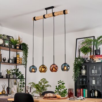 Ripoll Lampadario a sospensione, Lampada a sfera, Lampada a sospensione Écru, Nero, 4-Luci