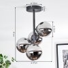 Chehalis Plafoniera, Lampada a sfera Cromo, Grigio fumo, 4-Luci