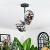 Chehalis Plafoniera, Lampada a sfera Cromo, Chiaro, Grigio fumo, 4-Luci