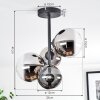 Chehalis Plafoniera, Lampada a sfera Cromo, Chiaro, Grigio fumo, 4-Luci