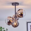 Chehalis Plafoniera, Lampada a sfera Cromo, Chiaro, Grigio fumo, 4-Luci