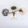 Koyoto Plafoniera, Lampada a sfera Oro, Nero, 3-Luci