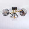 Ripoll Plafoniera, Lampada a sfera Oro, Nero, 3-Luci