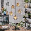 Koyoto Lampadario a sospensione, Lampada a sfera, Lampada a sospensione Oro, Nero, 5-Luci