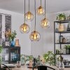 Koyoto Lampadario a sospensione, Lampada a sfera, Lampada a sospensione Oro, Nero, 5-Luci