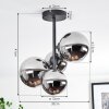 Chehalis Plafoniera, Lampada a sfera Cromo, Chiaro, Grigio fumo, 4-Luci