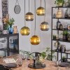 Koyoto Lampadario a sospensione, Lampada a sfera, Lampada a sospensione Oro, Nero, 5-Luci