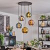 Koyoto Lampadario a sospensione, Lampada a sfera, Lampada a sospensione Oro, Nero, 5-Luci