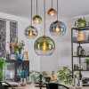Koyoto Lampadario a sospensione, Lampada a sfera, Lampada a sospensione Oro, Nero, 5-Luci