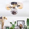 Chehalis Plafoniera, Lampada a sfera Oro, Nero, 3-Luci