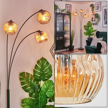 Ripoll Lampada a sfera, Lampada da terra Ambrato, 3-Luci