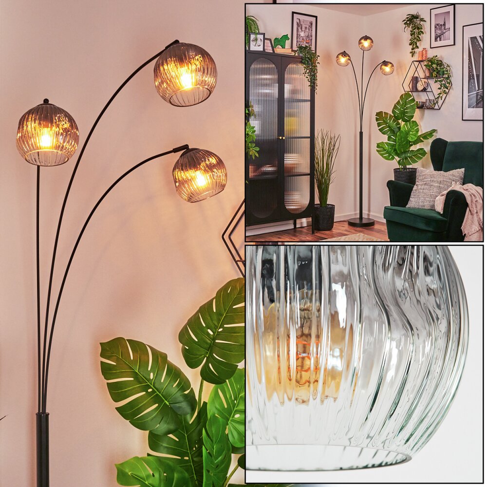 Ripoll Lampada a sfera, Lampada da terra Chiaro, Grigio fumo, 3-Luci main product photo