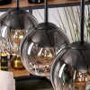 Koyoto Lampadario a sospensione, Lampada a sfera, Lampada a sospensione Écru, Nero, 4-Luci