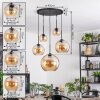 Koyoto Lampadario a sospensione, Lampada a sfera, Lampada a sospensione Ambrato, 5-Luci