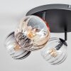 Koyoto Plafoniera, Lampada a sfera Ambrato, Chiaro, Grigio fumo, 4-Luci