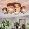 Koyoto Plafoniera, Lampada a sfera Ambrato, Chiaro, Grigio fumo, 4-Luci
