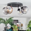 Koyoto Plafoniera, Lampada a sfera Ambrato, Chiaro, Grigio fumo, 4-Luci