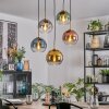 Koyoto Lampadario a sospensione, Lampada a sfera, Lampada a sospensione Oro, Nero, 5-Luci