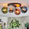 Gastor Plafoniera, Lampada a sfera Blu, Cromo, Verde, Ramato, Grigio fumo, 4-Luci