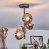 Chehalis Plafoniera, Lampada a sfera 27 cm Cromo, Chiaro, Grigio fumo, 4-Luci