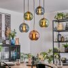 Koyoto Lampadario a sospensione, Lampada a sfera, Lampada a sospensione Oro, Nero, 5-Luci