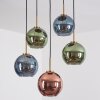 Koyoto Lampadario a sospensione, Lampada a sfera, Lampada a sospensione Oro, Nero, 5-Luci