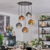 Koyoto Lampadario a sospensione, Lampada a sfera, Lampada a sospensione Oro, Nero, 5-Luci