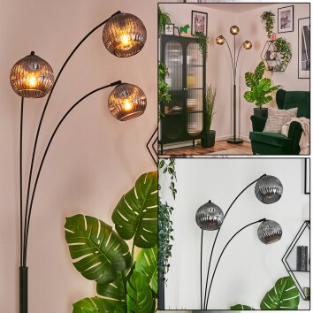 Koyoto Lampada a sfera, Lampada da terra Grigio fumo, 3-Luci
