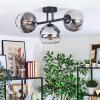 Koyoto Plafoniera, Lampada a sfera Chiaro, Grigio fumo, 3-Luci
