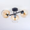 Koyoto Plafoniera, Lampada a sfera Ambrato, Chiaro, 3-Luci