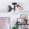 Koyoto Plafoniera, Lampada a sfera Ambrato, Chiaro, Grigio fumo, 3-Luci