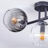 Koyoto Plafoniera, Lampada a sfera Ambrato, Chiaro, Grigio fumo, 3-Luci