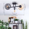 Koyoto Plafoniera, Lampada a sfera Ambrato, Chiaro, Grigio fumo, 3-Luci
