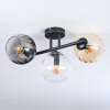 Koyoto Plafoniera, Lampada a sfera Ambrato, Chiaro, Grigio fumo, 3-Luci