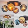 Koyoto Plafoniera, Lampada a sfera Blu, Oro, Ramato, 4-Luci