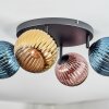 Koyoto Plafoniera, Lampada a sfera Blu, Oro, Ramato, 4-Luci
