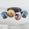 Koyoto Plafoniera, Lampada a sfera Blu, Oro, Ramato, 4-Luci