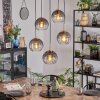 Koyoto Lampadario a sospensione, Lampada a sfera, Lampada a sospensione Oro, Nero, 5-Luci