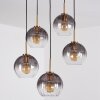 Koyoto Lampadario a sospensione, Lampada a sfera, Lampada a sospensione Oro, Nero, 5-Luci