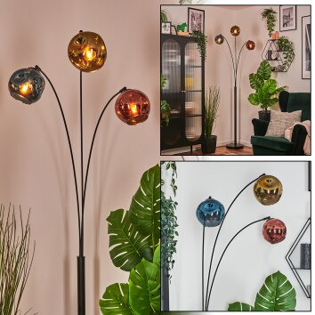 Ripoll Lampada a sfera, Lampada da terra Blu, Oro, Ramato, 3-Luci