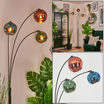 Ripoll Lampada a sfera, Lampada da terra Blu, Verde, Ramato, 3-Luci