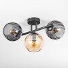 Koyoto Plafoniera, Lampada a sfera Ambrato, Grigio fumo, 3-Luci