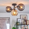 Koyoto Plafoniera, Lampada a sfera Ambrato, Grigio fumo, 3-Luci