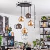 Koyoto Lampadario a sospensione, Lampada a sfera, Lampada a sospensione Oro, Nero, 5-Luci