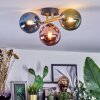 Chehalis Plafoniera, Lampada a sfera Oro, Nero, 3-Luci
