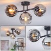 Koyoto Plafoniera, Lampada a sfera Cromo, Chiaro, Grigio fumo, 3-Luci
