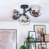 Koyoto Plafoniera, Lampada a sfera Cromo, Chiaro, Grigio fumo, 3-Luci