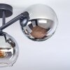 Koyoto Plafoniera, Lampada a sfera Cromo, Chiaro, Grigio fumo, 3-Luci