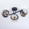 Koyoto Plafoniera, Lampada a sfera Cromo, Chiaro, Grigio fumo, 3-Luci